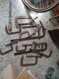 10 morse falegname ebanista antichi diversi ferro