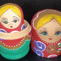 Modellino bambola Matrioska legno dipinto vintage