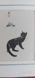 2 stampa originale di cavalli  e gatti 