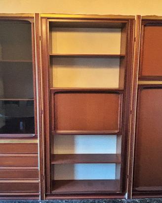 libreria, vetrina e scrittoio vintage in legno