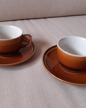 Tazze CAPPUCCINO Tognana ambrate anni '70 NUOVE