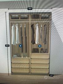 Armadio Pax Ikea 150*238*66 come nuovo