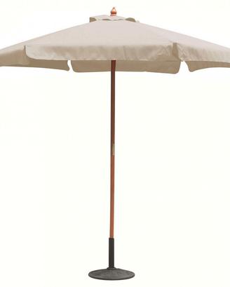 Ombrellone da Giardino Ecrù Rotondo Ø 3 m in Legno