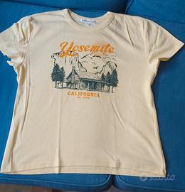 T shirt donna giallo chiaro
