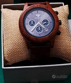 Orologio da uomo in legno, noce e nero leggerissim