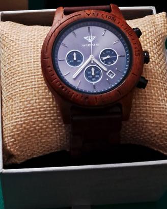 Orologio da uomo in legno, noce e nero leggerissim