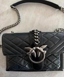 borsa pinko nera in pelle trapuntata originale