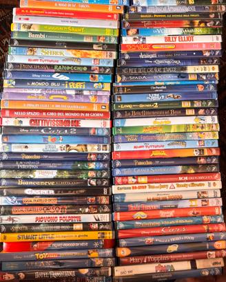 Lotto di oltre 70 DVD per bambini e famiglie