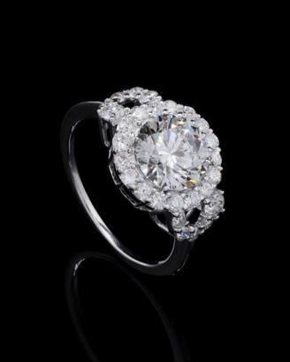 Anello donna in oro bianco 14K con diamanti 2.84ct