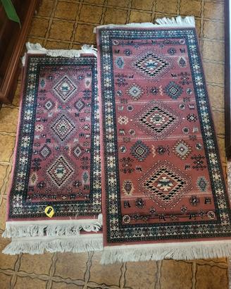 3 tappeti di lana pettinata effetto seta