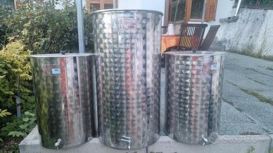 Botte in acciaio per vino o olio solo da 200 litri