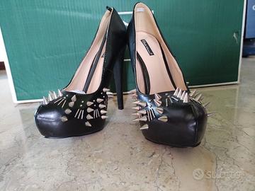 Scarpe nere tacco punk spikes 38 NUOVE