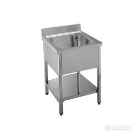 Lavello Inox 1 Vasca con Ripiano cm 50x60x85