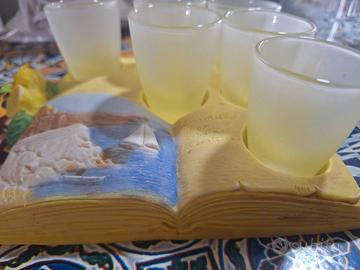 Servizio da limoncello 6 bicchierini e vassoio