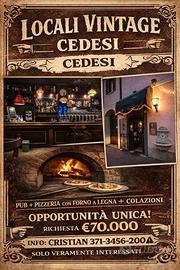 Pub + Pizzeria + Colazioni con sala superiore