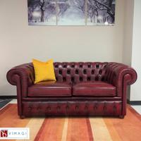 Divano Chester 2 posti Pelle Rossa T Promo