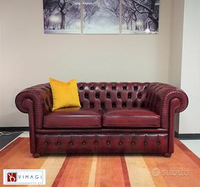 Divano Chester 2 posti Pelle Rossa T Promo