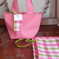 mini bag ecopelle rosa,  nuova 