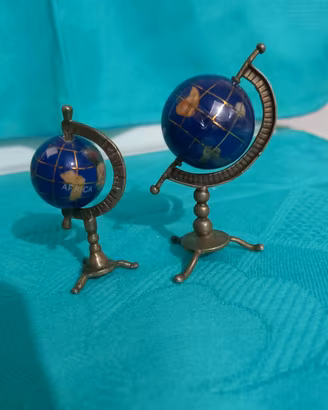 Coppia Mappamondi Ar d'arte antiquariato miniature