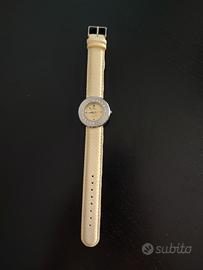 Orologio donna color panna con cinturino pelle