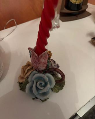 Portacandela in ceramica decorata – stile Bassano