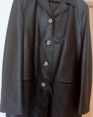 Trench/cappottino, vera pelle 100 % made in Italy 