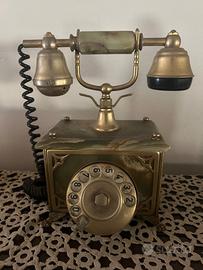 Telefono vintage stile antico in ottone e onice –
