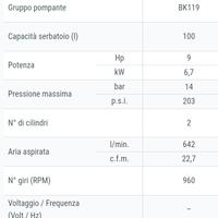 Motocompressore Honda GX270, 9 Hp, serbatoio 100 L
