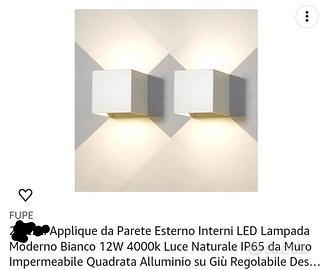 applique quadrato da esterno e interno a led