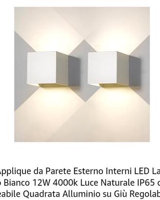 Lampada Da Parete Esterna A LED Swanek 12W 600 Lumen 3000K - Orientabile, Alluminio Antracite E Bianco, IP54