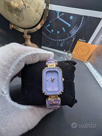 Orologio donna elegante dorato con quadrante lilla