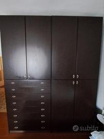 Camera completa con comò specchio e libreria