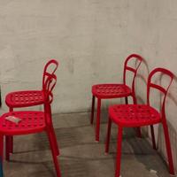 Sedie in metallo rosse