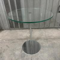 Tavolino rotondo design moderno vetro/metallo