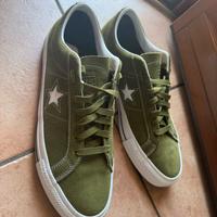 Converse One Star Camoscio Verde Oliva - Nuove