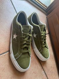 Converse One Star Camoscio Verde Oliva - Nuove
