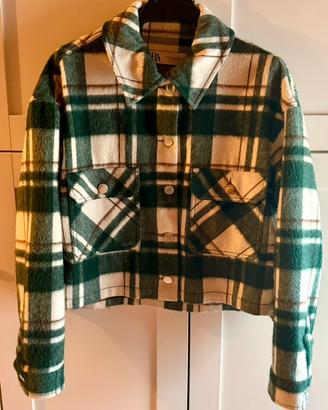 ZARA Giacca Camicia Donna Cropped Plaid Shacket