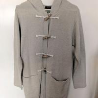 Cardigan lungo con cappuccio e alamari (taglia M)