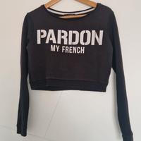 Felpa Crop Nera Alcott