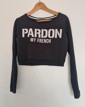 Felpa Crop Nera Alcott