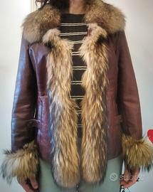 Giacca di pelle con pelliccia Mira furs