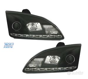 FARI FORD FOCUS 04-08 LUCE DIURNA REALE FONDO NERO