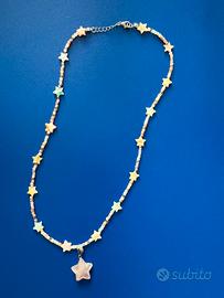 Collana con stelle e perline e charm stella