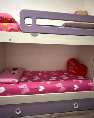 struttura letto a ponte con 3 posti letto