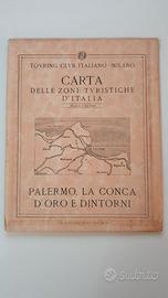 Antica Carta Turistica TCI 1928 Palermo ConcaD'oro