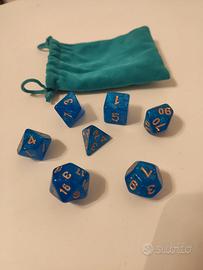 Set dadi blu con brillantini