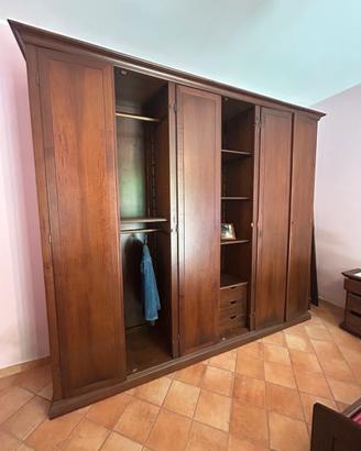 Armadio in legno 6 ante a battente