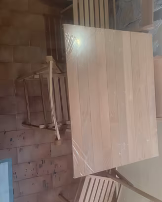 Set da Tavolo e Sedia da Giardino/Balcone in legno