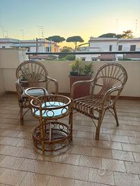 set  da interno/giardino in vimini
