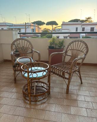 set  da interno/giardino in vimini